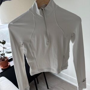 Women's White Zip-Up Top